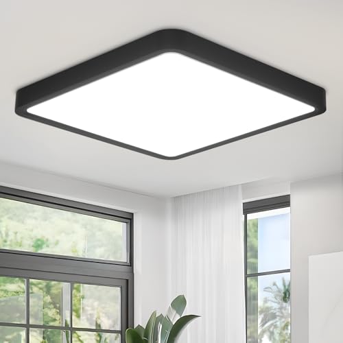 Laittiin Deckenleuchte LED Deckenlampe Flach - 23cm Deckenbeleuchtung Badezimmer Lampe 18W Flurlampe Deckenbeleuchtung Schlafzimmer 6000K Küchenlampe Eckig Badlampe für Bad Flur Küche Wohnzimmer von Laittiin