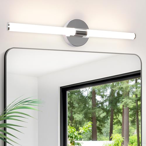 Laittiin LED Spiegelleuchte Bad Wandlampe - 60CM Spiegellampe Badezimmer 8W Spiegelschrank Beleuchtung 4000K Wandleuchte über Spiegel Chrom IP44 Neutralweiß badspiegel beleuchtung für Badschrank von Laittiin