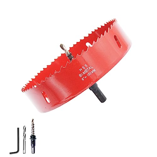 Hole Saw Drill Bit HSS Hole Cutter with Arbor for Wood and Metal LAIWEI (6"(152mm))… von Laiwei