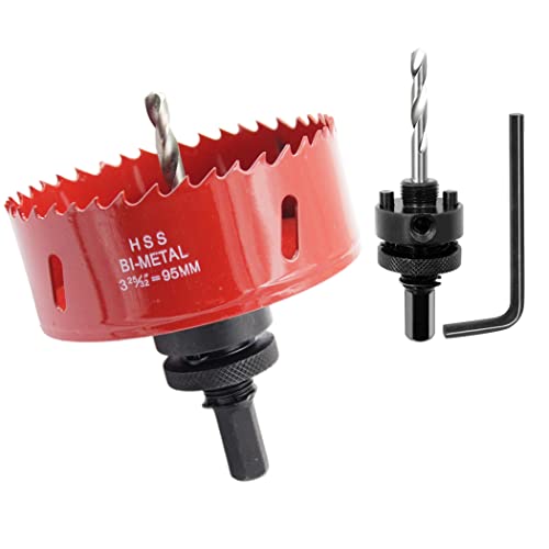 Lochsäge 95mm, LAIWEI Schwerlast Dorn lochbohrer, 4341 Bohrer, Lochfräser zum Bohren von Löchern in Holz, Aluminium, PVC und anderen Materialien, Bohrwerkzeuge von Laiwei
