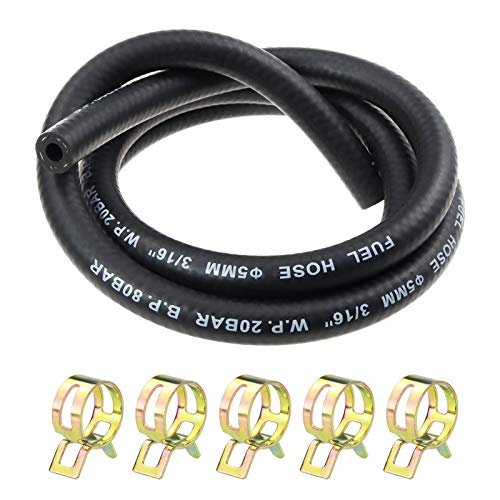 Laixin 3/16” Zoll Ø 5 mm Kraftstoffgasleitung Kit 1 Meter Benzinschlauch mit 5 Stücke Schlauchschellen für kleine Motoren, Moto, Auto Laixin 3/16” Zoll Ø 5 mm Kraftstoffgasleitung Kit 1 Meter Benzinschlauch mit 5 Stücke Schlauchschellen für kleine Motoren, Moto, Auto von Laixin