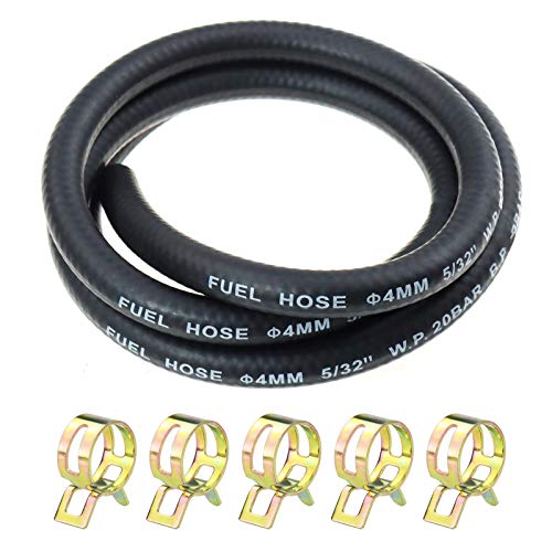 Laixin 5/32" Zoll Ø 4 mm Kraftstoffgasleitung Kit 1 Meter Benzinschlauch mit 5 Stücke Schlauchschellen für kleine Motoren, Moto, Auto Laixin 5/32" Zoll Ø 4 mm Kraftstoffgasleitung Kit 1 Meter Benzinschlauch mit 5 Stücke Schlauchschellen für kleine Motoren, Moto, Auto von Laixin