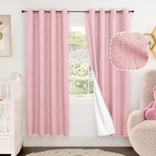 Verdunklungsvorhänge aus Leinen für Kinderzimmer, 183 cm Länge, 2 Paneele, wärmeisoliert, Boho, komplett verdunkelnd, geräuschreduzierend, Bonzer-Ösen, Fenstervorhänge für Mädchenzimmer, jeweils 132 Verdunklungsvorhänge aus Leinen für Kinderzimmer, 183 cm Länge, 2 Paneele, wärmeisoliert, Boho, komplett verdunkelnd, geräuschreduzierend, Bonzer-Ösen, Fenstervorhänge für Mädchenzimmer, jeweils 132 von Lajode