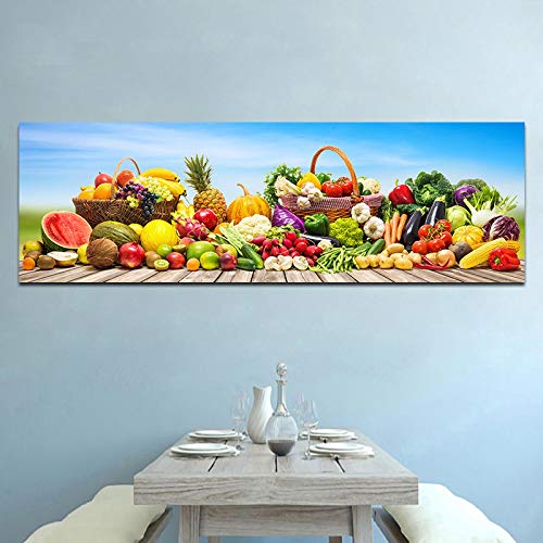 Küche Wandkunst Gemüse und Obst Poster Leinwand Malerei Poster und Drucke Bilder für Esszimmer Dekor 60x180cm Rahmenlos von Lakabara