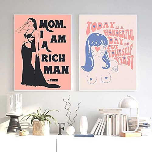 Vintage Leinwand Gemälde Feministische Kunstdruck Heute Zitat Poster und Drucke Selbstliebe Feminismus Bild für Wohnzimmer Wohnkultur-40x50cmx2pcs Kein Rahmen Vintage Leinwand Gemälde Feministische Kunstdruck Heute Zitat Poster und Drucke Selbstliebe Feminismus Bild für Wohnzimmer Wohnkultur-40x50cmx2pcs Kein Rahmen von Lakabara