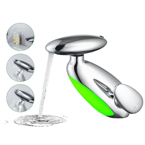 LakeBayMZC LED Wasserhahn Bad Mit Ausziehbar,Waschtischarmatur Mit 4 Wasserstrahlarten,Chrom LakeBayMZC LED Wasserhahn Bad Mit Ausziehbar,Waschtischarmatur Mit 4 Wasserstrahlarten,Chrom von LakeBayMZC