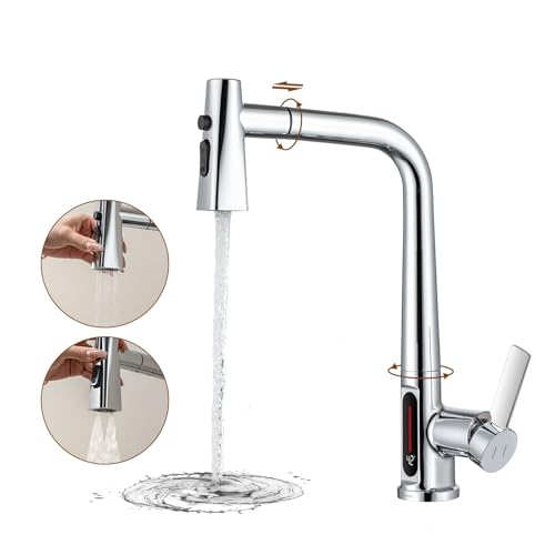 LakeBayMZC Wasserhahn Küche Mit Brause Ausziehbar,Küchenarmatur 360° Schwenkbar Spültischarmatur LED Temperaturanzeige, Einhebel Armatur Küche mit 3 Strahlarten,Chrom LakeBayMZC Wasserhahn Küche Mit Brause Ausziehbar,Küchenarmatur 360° Schwenkbar Spültischarmatur LED Temperaturanzeige, Einhebel Armatur Küche mit 3 Strahlarten,Chrom von LakeBayMZC
