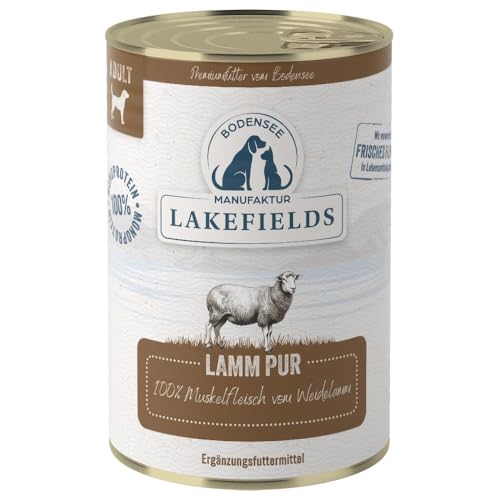 Lakefields MANUFAKTUR Ergänzungsfutter Lamm PUR für Hunde, Größe:12 x 400 g von Lakefields