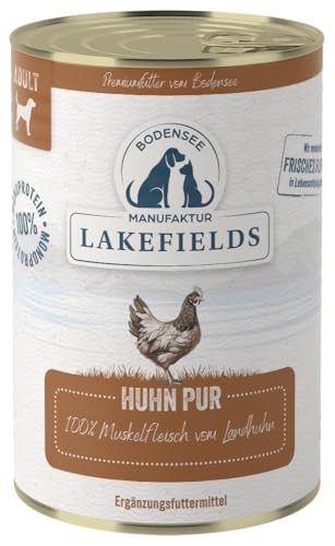 Lakefields Premium Hundefutter Nass | Huhn pur 100% | 400g | Reines Muskelfleisch | Hühnerfleisch aus Freilandhaltung vom Bodensee | Getreidefreies Nassfutter für Hunde | Regional & Naturbelassen Lakefields Premium Hundefutter Nass | Huhn pur 100% | 400g | Reines Muskelfleisch | Hühnerfleisch aus Freilandhaltung vom Bodensee | Getreidefreies Nassfutter für Hunde | Regional & Naturbelassen von Lakefields