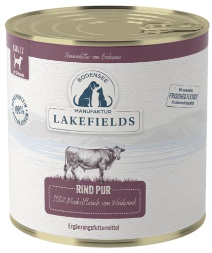 Lakefields Premium Hundefutter Nass | Rind pur 100% | 800g | Reines Muskelfleisch | Rindfleisch aus artgerechter Weidehaltung | Getreidefreies Nassfutter für Hunde | Regional & Naturbelassen Lakefields Premium Hundefutter Nass | Rind pur 100% | 800g | Reines Muskelfleisch | Rindfleisch aus artgerechter Weidehaltung | Getreidefreies Nassfutter für Hunde | Regional & Naturbelassen von Lakefields