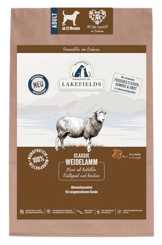 Lakefields Classic Hundefutter trocken | Lamm 60% | 4 x 2,5kg | Getreidefreies Trockenfutter für ausgewachsene Hunde | Zutaten in Lebensmittelqualität | Heidelbeeren, Äpfel & Spinat | Neue Rezeptur Lakefields Classic Hundefutter trocken | Lamm 60% | 4 x 2,5kg | Getreidefreies Trockenfutter für ausgewachsene Hunde | Zutaten in Lebensmittelqualität | Heidelbeeren, Äpfel & Spinat | Neue Rezeptur von Lakefields