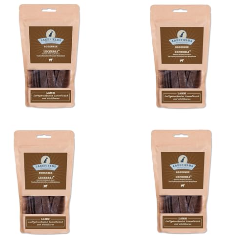 Lakefields Trockenfleischstreifen vom Weidelamm | 4er Pack | 4 x 150 g | Snack für Hunde | Frei von Getreide und künstlichen Aromastoffen | 90% Lammfleisch | Luftgetrocknet Lakefields Trockenfleischstreifen vom Weidelamm | 4er Pack | 4 x 150 g | Snack für Hunde | Frei von Getreide und künstlichen Aromastoffen | 90% Lammfleisch | Luftgetrocknet von Lakefields