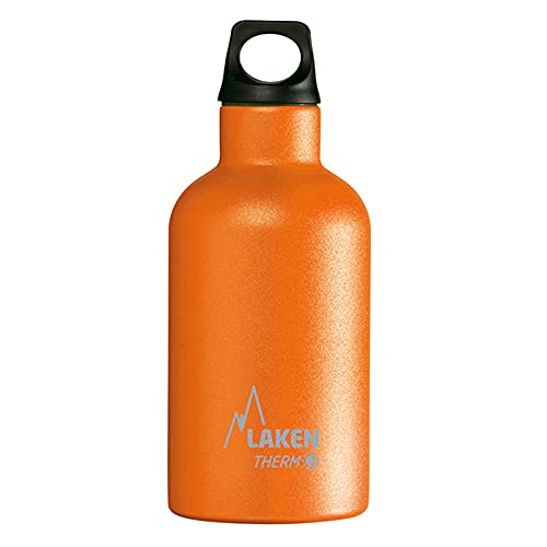 LAKEN Futura Thermosflasche aus Edelstahl 18/8 und doppelwandig Vakuum, Unisex Erwachsene, Orange, 350 ml von Laken