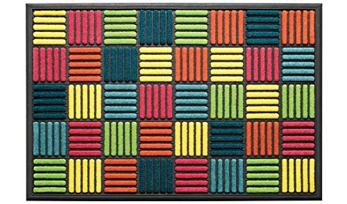 LA KO Fußmatte - hochwertig Fußmatte aus kombinierten Materialien - Türmatte mit modernem Design - verschieden Größen und Farben (Pakett bunt, 60 x 90 cm) von LA KO