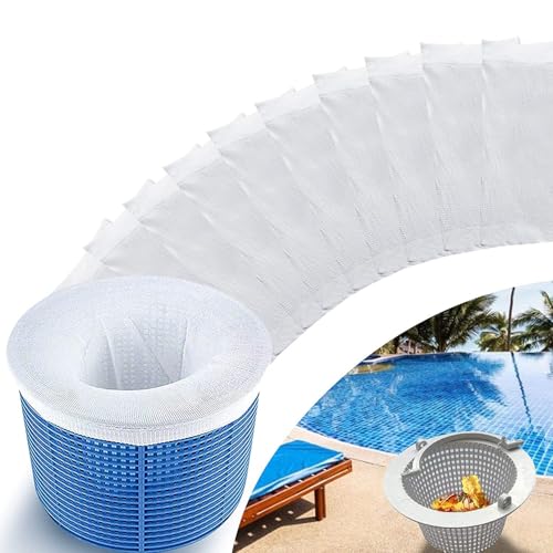 Pool Skimmer Socks, Wiederverwendbar Poolsocken Schwimmbad Skimmer Socken,Feinfilterung Schwimmbad Skimmer Filter Sieb Netz für Oberflächenskimmer Entfernt Schlacken Blätter Skimmerkorb (20 Stück) von Lakoney