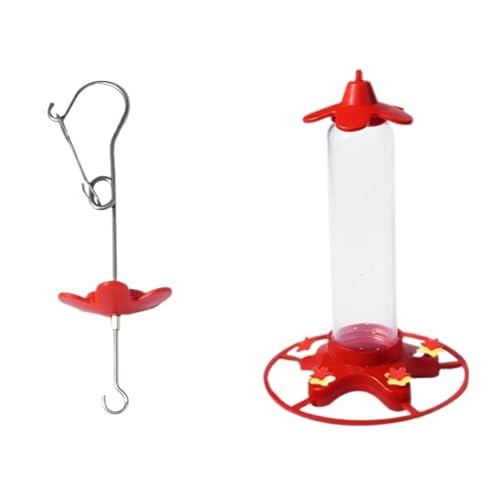 Vogelfutterhaus, Transparent Vogelfutterspender mit 5 Futterständern, Vogeltränke Hängend Futtersäule Wassertränke, Wildvögel Futtersilo Bird Feeder für Vögel Outdoor Garten Vogelfutterhaus, Transparent Vogelfutterspender mit 5 Futterständern, Vogeltränke Hängend Futtersäule Wassertränke, Wildvögel Futtersilo Bird Feeder für Vögel Outdoor Garten von Lakoney