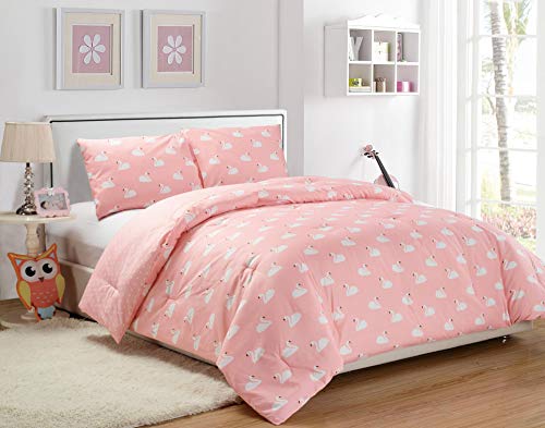 Lala + Bash Chenia Swans Comforter Set, Twin, Pretty-Pink von Lala + Bash