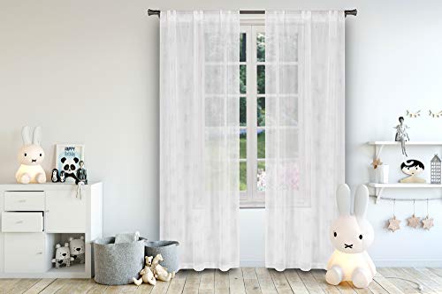 Lala + Bash Clarice Solid Window Curtain, 37x84 (2 Pieces), White-Gold von Lala + Bash