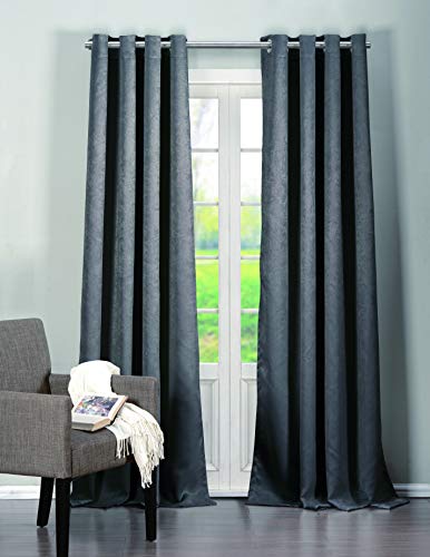 Lala + Bash Clarina Solid Blackout Curtain, 25x84 (2 Pieces), Silver von Lala + Bash