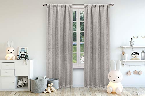 Lala + Bash Danielle Solid Blackout Curtain, 38x84 (2 Pieces), Grey von Lala + Bash