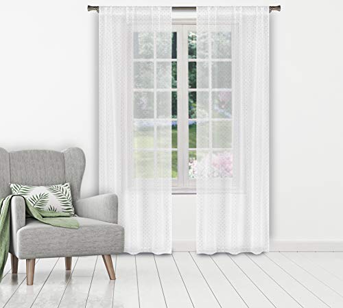 Lala + Bash Edith Solid Window Curtain, 38" W x 84" L, White von Lala + Bash