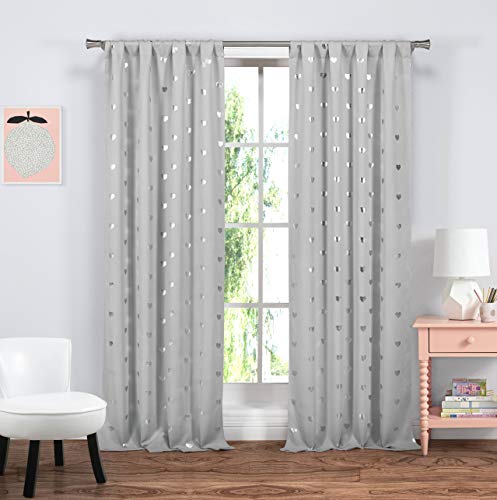 Lala + Bash Kelly Print Blackout Curtain, 37x84 (2 Pieces), Light Grey von Lala + Bash