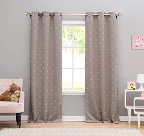 Lala + Bash Kelly Print Blackout Curtain, 38x84 (2 Pieces), Grey von Lala + Bash