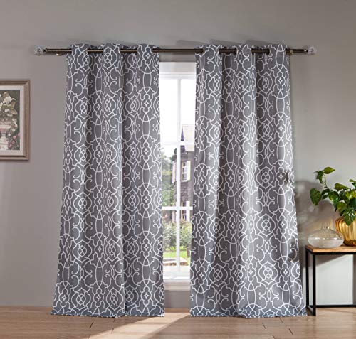 Lala + Bash Kit Geometric Blackout Curtain, 38x84 (2 Pieces), Grey von Lala + Bash