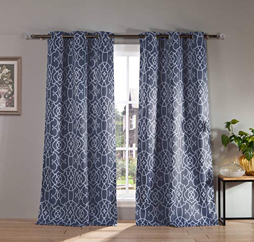 Lala + Bash Kit Geometric Blackout Curtain, 38x84 (2 Pieces), Indigo von Lala + Bash