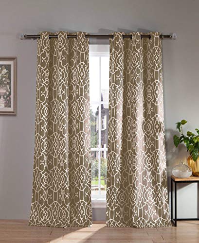 Lala + Bash Kit Geometric Blackout Curtain, 38x84 (2 Pieces), Taupe von Lala + Bash