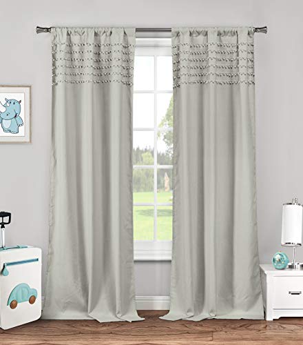 Lala + Bash Lizbett Solid Window Curtain, 38x84 (2 Pieces), Light Grey von Lala + Bash