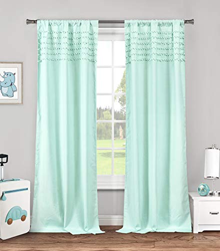 Lala + Bash Lizbett Solid Window Curtain, 38x84 (2 Pieces), Seafoam von Lala + Bash