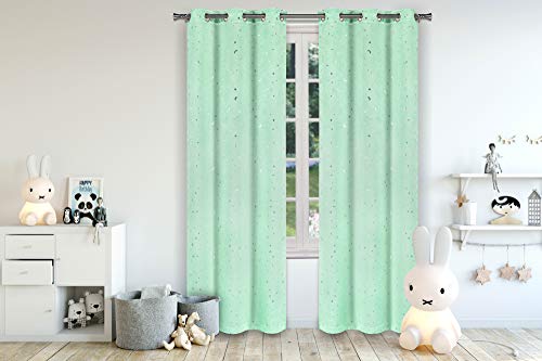 Lala + Bash Luna Bedruckter Verdunkelungsvorhang, Polyester, Seafoam, 37x84 (2 Pieces) von Lala + Bash