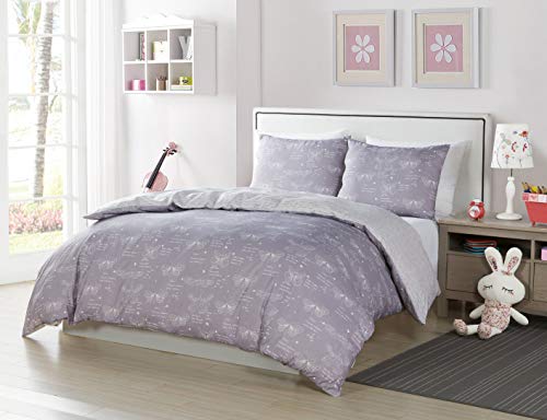 Lala + Bash Malar Butterfly Print Comforter Set, Full, Grey-White von Lala + Bash