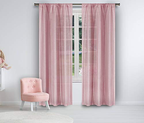 Lala + Bash Mariella Solid Window Curtain, 38x84 (2 Pieces), Pretty Pink von Lala + Bash