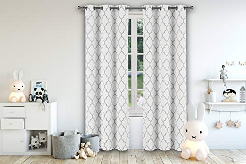 Lala + Bash Mattyson Geometric Blackout Curtain, 37x84 (2 Pieces), Grey von Lala + Bash