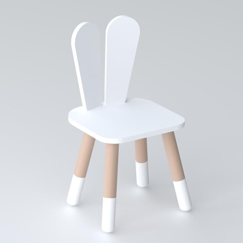 Lalakids Kinderstuhl weiß Holzstuhl für Schreibtisch und Kinderzimmer von Lalakids