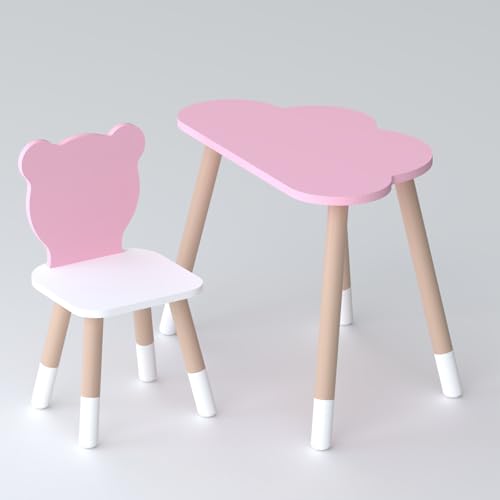 Lalakids Kindertisch und rosa Kinderstuhl – Möbel-Set als Geschenk für Kleinkinder von Lalakids