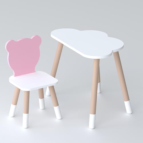 Lalakids Weißer Kindertisch und rosa Kinderstuhl – Geschenkset für Kinder Lalakids Weißer Kindertisch und rosa Kinderstuhl – Geschenkset für Kinder von Lalakids
