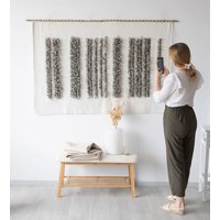 strukturierter Wandbehang - Wanddekor Boho Wohnzimmer Große Wandweberei Landschaft Fiber Art von LaleShopNiki