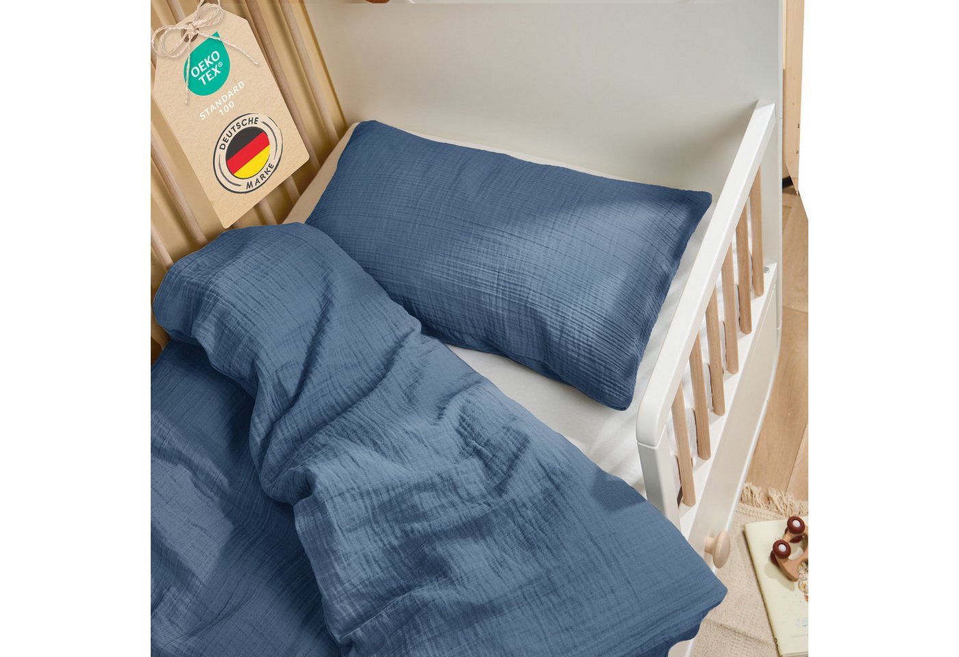 Laleni Kinderbettwäsche Kinderbettwäsche aus Baumwolle - Musselin Bettwäsche, Oeko-TEX zertifizierte Bettwäsche Sommer von Laleni