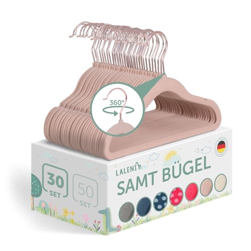 Laleni Kinderkleiderbügel 30 Stück Mit Samtbezug - Platzsparend, 360° Drehbar, Rutschfest - Rosegold & Puderrosa Laleni Kinderkleiderbügel 30 Stück Mit Samtbezug - Platzsparend, 360° Drehbar, Rutschfest - Rosegold & Puderrosa von Laleni