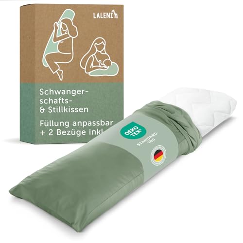 Laleni Schwangerschaftskissen 40x145 cm + 2 Bezüge | Oeko-TEX zertifiziertes Stillkissen Seitenschläferkissen | entlastendes Pregnancy Pillow | Lagerungskissen Erwachsene + 2 Bezüge in Hellgrün Laleni Schwangerschaftskissen 40x145 cm + 2 Bezüge | Oeko-TEX zertifiziertes Stillkissen Seitenschläferkissen | entlastendes Pregnancy Pillow | Lagerungskissen Erwachsene + 2 Bezüge in Hellgrün von Laleni