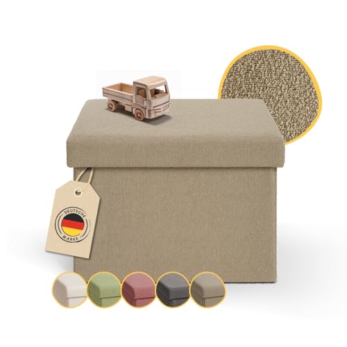 Laleni Sitzbank mit Stauraum - Truhenbank mit Stauraum 41x31 cm - Sitztruhe mit Stauraum - Sitzwürfel - Aufbewahrungsboxen - Sitzbank klein - Spielzeug Aufbewahrung - Stauraum Hocker Teddy in Taupe Laleni Sitzbank mit Stauraum - Truhenbank mit Stauraum 41x31 cm - Sitztruhe mit Stauraum - Sitzwürfel - Aufbewahrungsboxen - Sitzbank klein - Spielzeug Aufbewahrung - Stauraum Hocker Teddy in Taupe von Laleni
