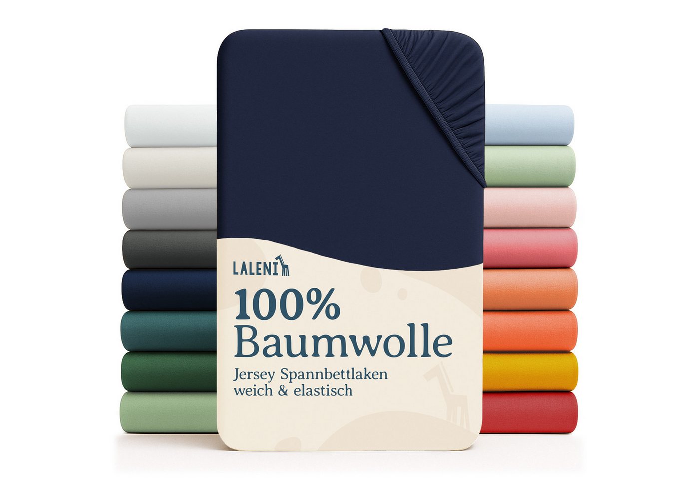 Laleni Spannbettlaken Atmungsaktives weiches und wärmendes Spannbettlaken, Baumwolle, Gummizug: rundum, (2 Stück), Kinderbett, Spielgitter, Wiege oder Stubenwagen mit Rundumgummizug von Laleni