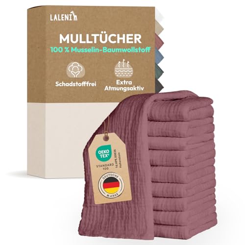 Laleni Spucktücher Baby im 10er Set aus Reiner Baumwolle - schadstofffreie Mulltücher Baby 70x70 - zert.saugstarke Mussellintücher weich - Musselin Tuch als Mullwindel waschbare Mulltücher - Rosa Laleni Spucktücher Baby im 10er Set aus Reiner Baumwolle - schadstofffreie Mulltücher Baby 70x70 - zert.saugstarke Mussellintücher weich - Musselin Tuch als Mullwindel waschbare Mulltücher - Rosa von Laleni