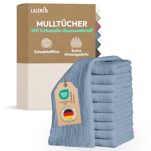 Laleni Spucktücher Baby im 20er Set aus Reiner Baumwolle - schadstofffreie Mulltücher Baby 70x70 zert.saugstarke Mussellintücher weich - Musselin Tuch als Mullwindel waschbare Mulltücher - Blau Laleni Spucktücher Baby im 20er Set aus Reiner Baumwolle - schadstofffreie Mulltücher Baby 70x70 zert.saugstarke Mussellintücher weich - Musselin Tuch als Mullwindel waschbare Mulltücher - Blau von Laleni