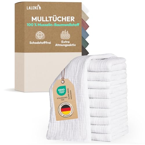 Laleni Spucktücher Baby im 20er Set aus Reiner Baumwolle - schadstofffreie Mulltücher Baby 70x70 cm - saugstarke Mussellintücher- Musselin Tuch als Mullwindel - waschbare Mulltücher - Weiß Laleni Spucktücher Baby im 20er Set aus Reiner Baumwolle - schadstofffreie Mulltücher Baby 70x70 cm - saugstarke Mussellintücher- Musselin Tuch als Mullwindel - waschbare Mulltücher - Weiß von Laleni