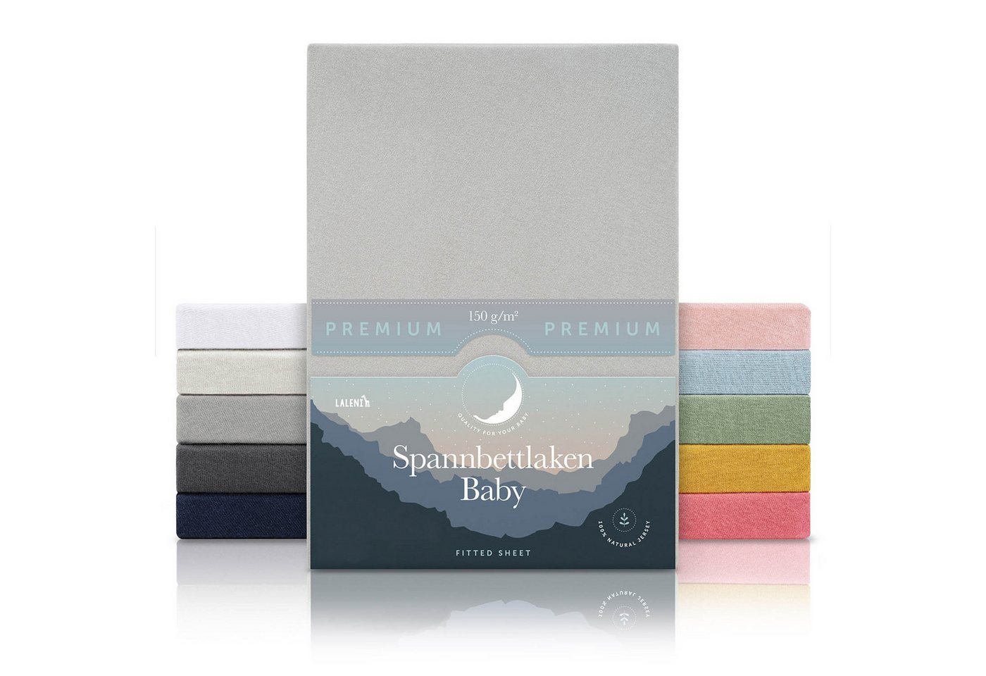 Spannbettlaken Premium für Beistellbett - Atmungsaktives Spannbetttuch, Laleni, Gummizug: rundum, (1 Stück), 100% Baumwolle (150 g/m) von Laleni