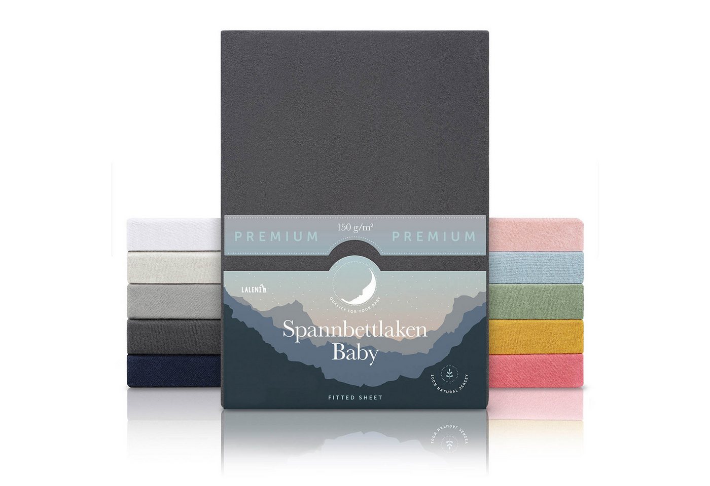 Laleni Spannbettlaken Premium für Beistellbett - Atmungsaktives Spannbetttuch, Gummizug: rundum, (1 Stück), 100% Baumwolle (150 g/m) von Laleni